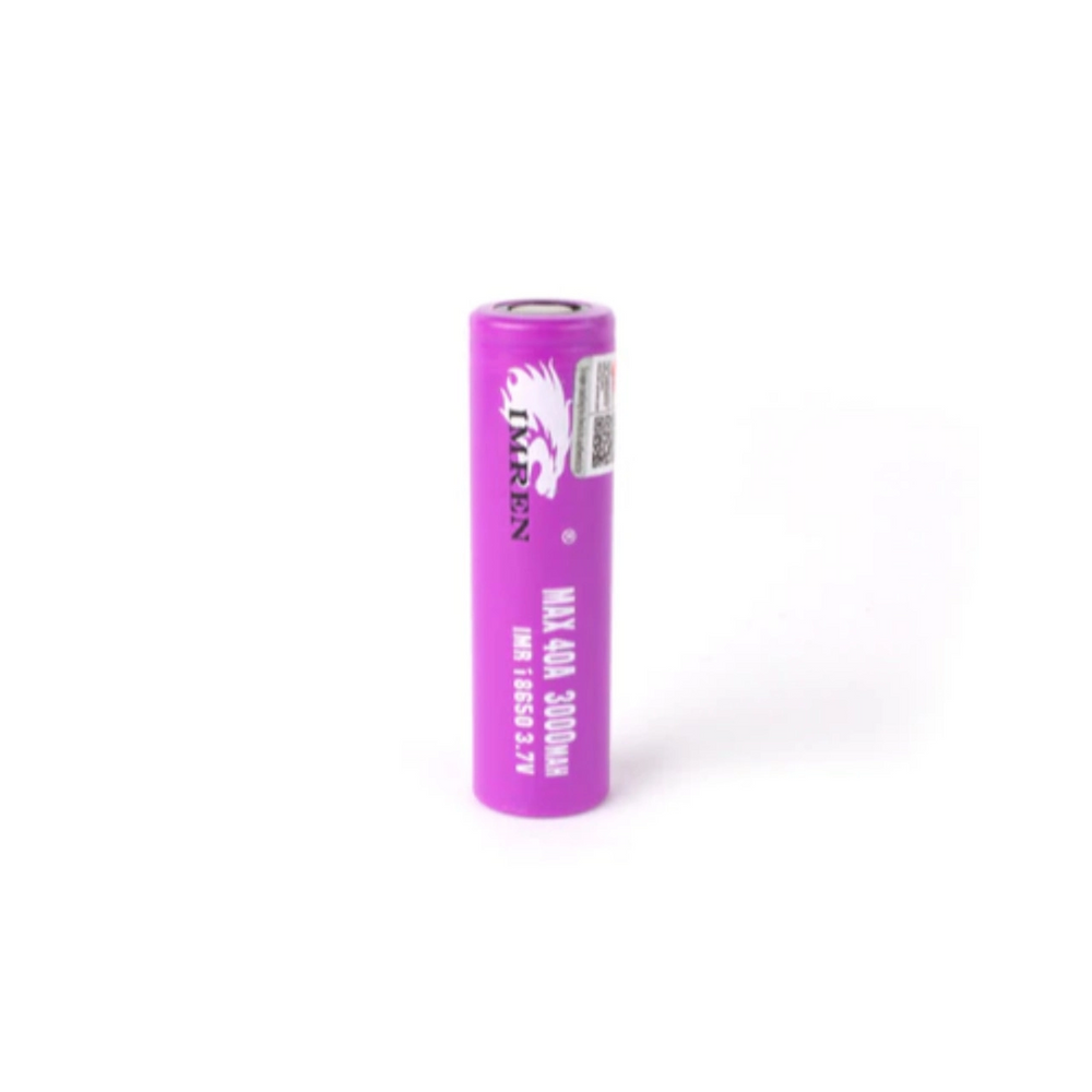 Imren (Gold and/or Purple) IMR 18650 (3000mAh) 40A 3.7v Battery Flat-Top - 2 Pack