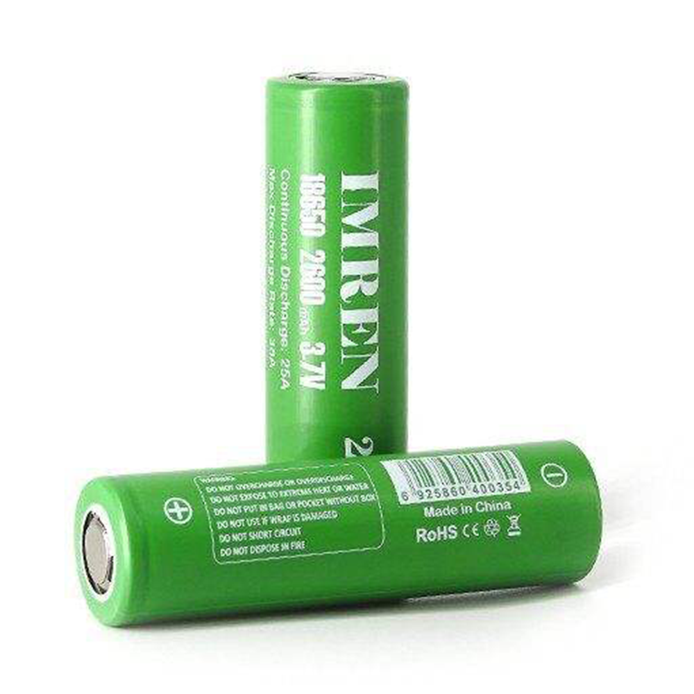 IMREN Green IMR 18650 2600mAh 38A 3.7V Battery (2-Pack) – Simply